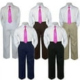 thumbnail image 1 of 3pc Boy Suit Set Fuchsia Pink Necktie Baby Toddler Kid Formal Shirt Pants S-7, 1 of 2