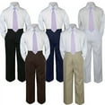 thumbnail image 1 of 3pc Boy Suit Set Lilac Lavender Necktie Baby Toddler Kid Formal Shirt Pants S-7, 1 of 2