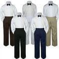 thumbnail image 1 of 3pc Boy Suit Set Navy Blue Bow Tie Baby Toddler Kid Formal Shirt Pants S-7, 1 of 2