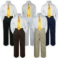 thumbnail image 1 of 3pc Boy Suit Set Yellow Necktie Baby Toddler Kid Formal Shirt Pants S-7 Wedding, 1 of 2