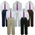 thumbnail image 1 of 3pc Boys Suit Set Eggplant Necktie Baby Toddlers Kids Formal Shirt Pants S-7, 1 of 2