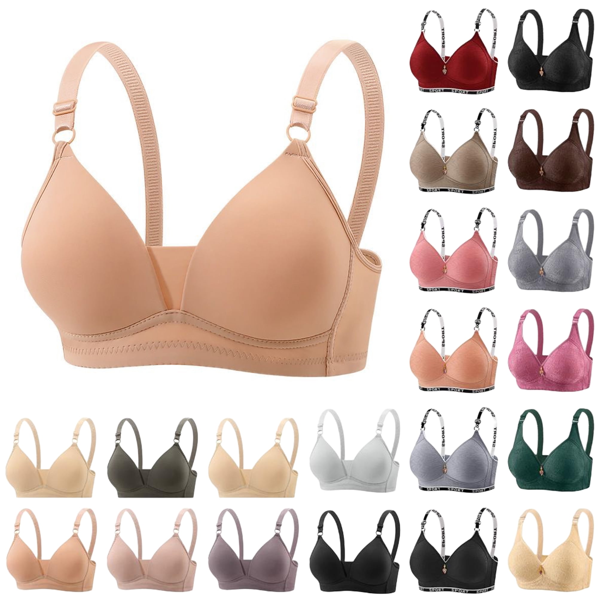 Woman Sports Bras Thin And Comfortable Fixed Cup Bra Without Rims ...
