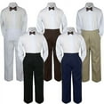 thumbnail image 1 of 3pc Brown Bow Tie Suit Shirt Pants Set Formal Baby Boy Toddler Kid Uniform S-7, 1 of 5