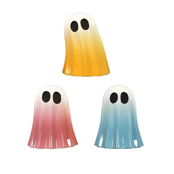 3pc Ceramic Ghost Tabletop Set for Haloween Decorations Ghost Figurines for Home Haloween Decorations Indoor Party Haloween Decorations Ornament Set