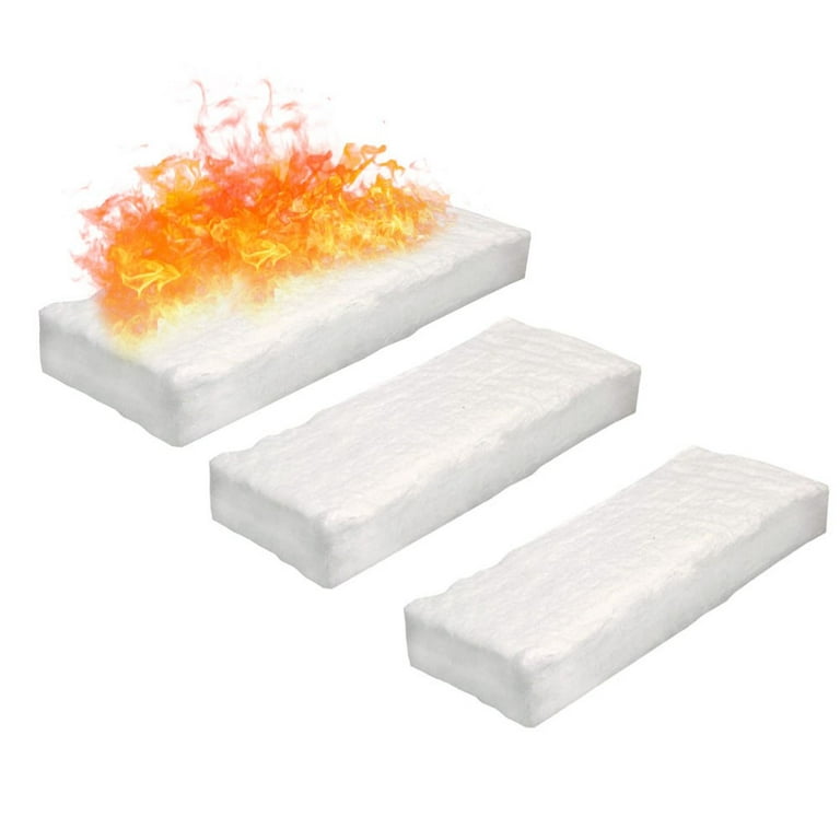 3pc Ceramic Wool Sponge Cotton 30x10x1.5/2.5cm Firplace Firebox Safety Bio  Fire 