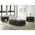 thumbnail image 1 of 3pc Coffee Table : Ultra-modern Style With Shelf & Drawer, Black Gold Collection Modern Aesthetic Shelf, Finish, 1 of 5