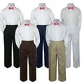 thumbnail image 1 of 3pc Coral Sunset Bow Tie Suit Shirt Pants Set Baby Boy Toddler Kid Uniform S-7, 1 of 1