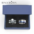 thumbnail image 1 of 3pc Couples Wedding Ring Sets His And Hers Women Sterling Silve Round Moissanite and men Wedding Bands Together With The Ring Box, 1 of 6