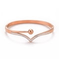 thumbnail image 1 of 3pc Crystal Rhinestone Wave Hinged Bangle Ion Plating(IP) 304 Stainless Steel Jewelry for Women Rose Gold Inner Diameter: 1-7/8x2-3/8 inch(4.8x5.9cm), 1 of 3
