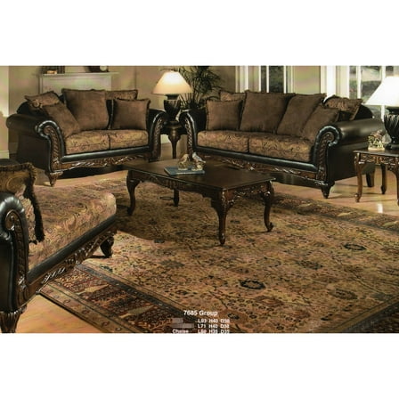3pc Dark Cherry Finish Table , Comprising Coffee & End Tables, Traditional With Ornate Detailing Details, Rubberwood, Rectangular, For Living Room Tables