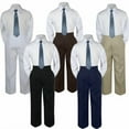 thumbnail image 1 of 3pc Dark Gray Tie  Suit Shirt Pants Set Baby Boy Toddler Kid Uniform S-7, 1 of 2