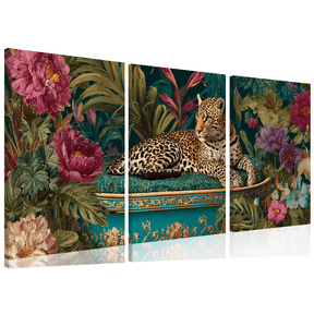 3pc Decorative Art Leopard Print Canvas Art, Unframed Animal Print Posters, Indoor Ink Paintings, Suitable for Home, Office, Bedroom, Living Room, Dopamine Style Minimalist Animal-Themed Prints
