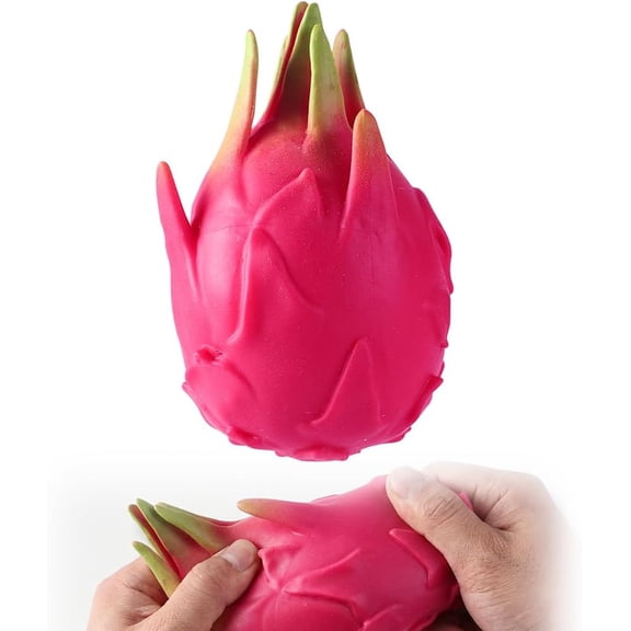 3pc Dragon Fruit Squishy, needh fuzz ball,2026 New Realistic Fruit Stress Balls Stress Relief Fidget, Giant Dragonfruit Squishy Jumbo, Slow Rebound for Adults,RED 3PC