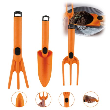 3pc Durable Garden Tool Set - Orange
