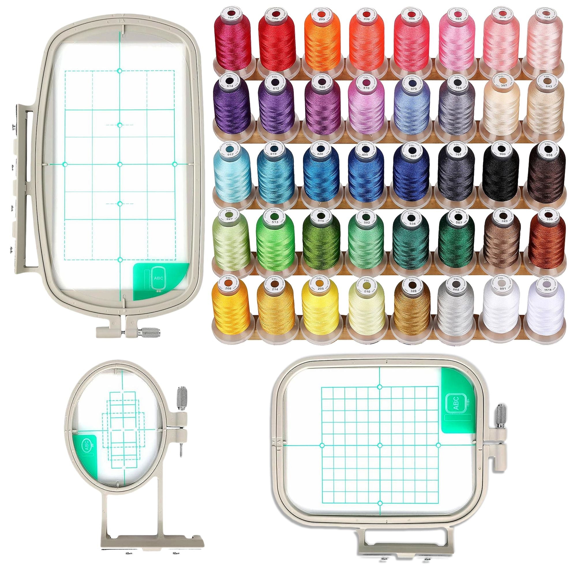 4-Piece Embroidery Hoop Set For Brother, Babylock Machines - Includes Purple & Green Grids For Multiple Models 3 thumbnail image
