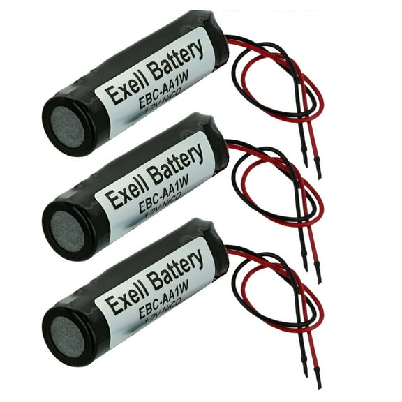 3pc Exell 1.2V Custom NiCd 1000mAh Battery Pack w/ 5" AWG Bare Wire Leads