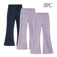 thumbnail image 1 of 3pc Girls Flare Leggings Kids Bell Bottoms High Waisted Boot Cut Yoga Dance Pants Multicolor 10Y, 1 of 9