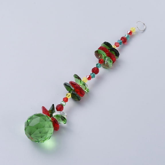 3pc Glass Chandelier Suncatchers Prisms Crystal Balls Hanging Pendant Colorful 210mm