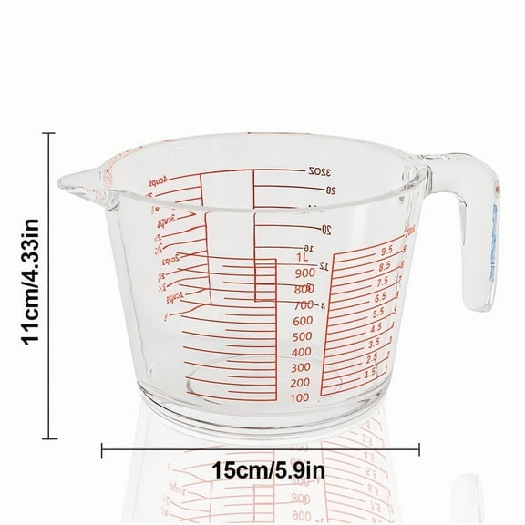 3pc Glass Measuring Cups Set - Heat-Resistant with Scale Handles, Microwave & Dishwasher Safe - Essential for Baking, Preheating, Flour (Kitchen Gift Idea)