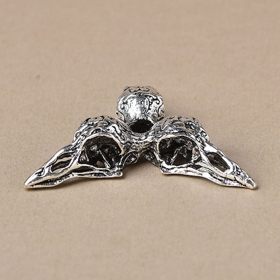 3pc Halloween Raven Skull Mini Alloy Crystal Ball Display Bases Bird Head Crystal Sphere Display Stand Platinum 65x15mm