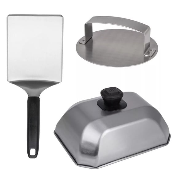 3pc Hamburger Grill Tool Set Black