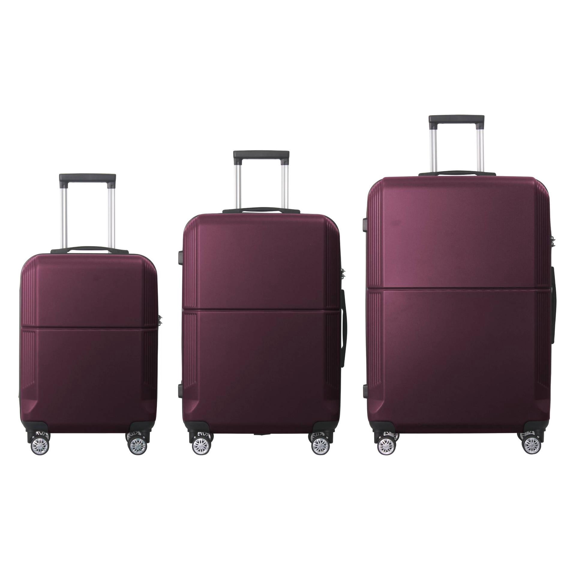 3pc Hardshell Luggage Set with TSA Lock, Lightweight ABS Spinner Suitcase with Multi-Position Handle 20" 24" 28"