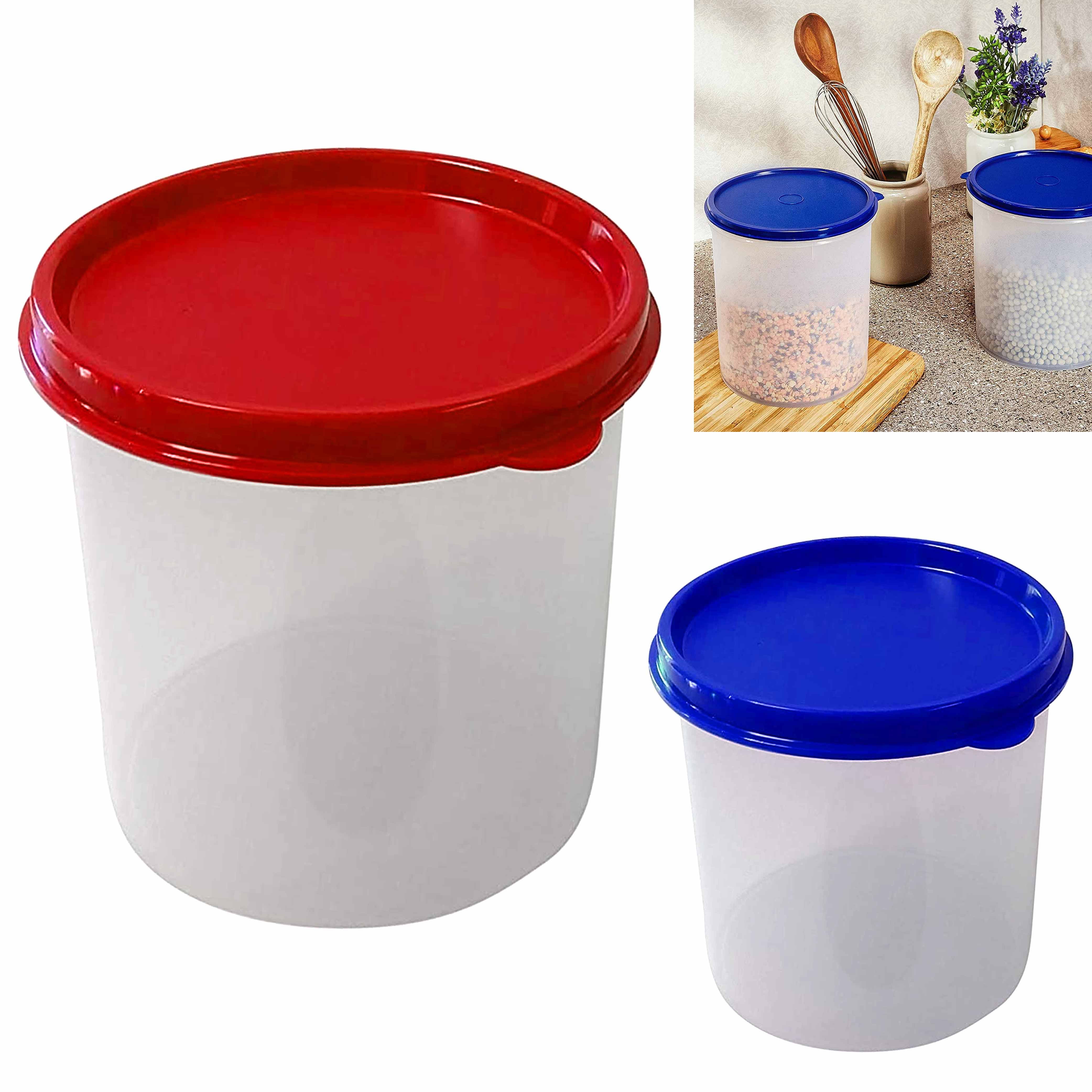 3pc Jumbo Canister Round Food Storage Container 4.7L Plastic Jar Bucket