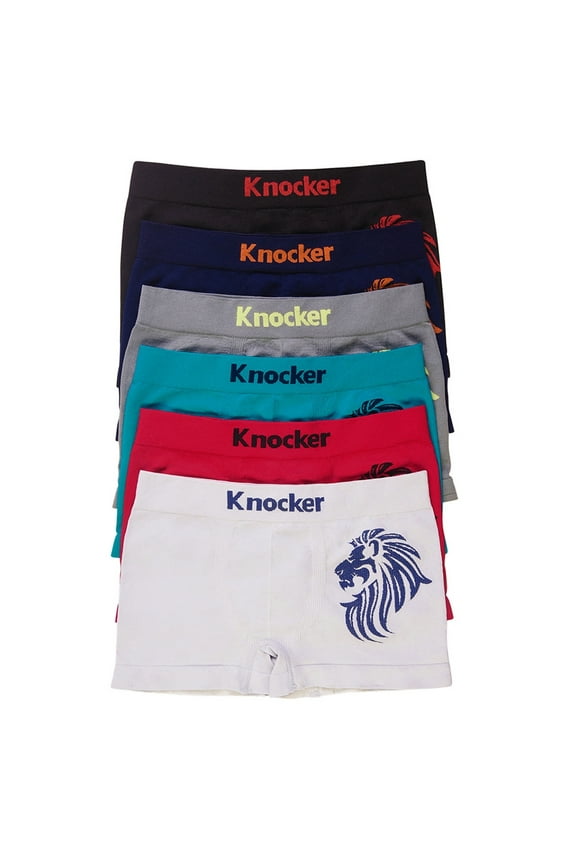 3pc Knocker Boys Seamless Comfort Boxer Briefs Underwear Non-irritating Shorts M