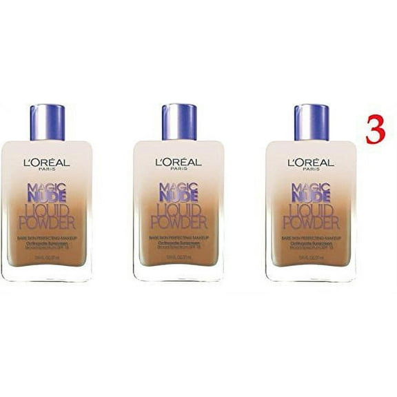 3pc Loreal Magic Nude Liquid Powder Bare Skin Perfecting 330 Classic Tan 0.91oz
