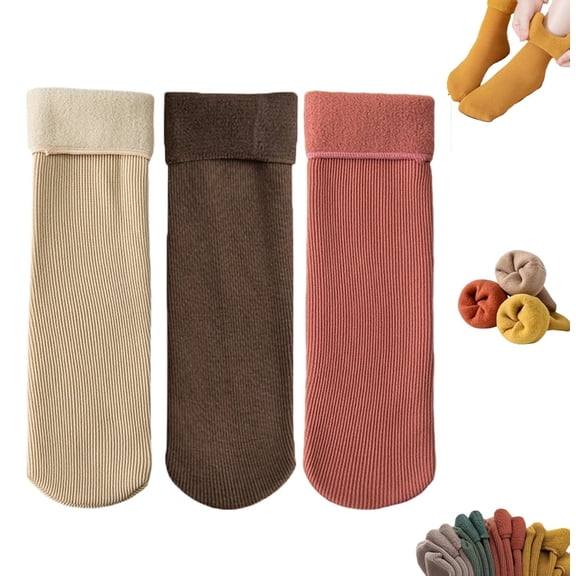 (3pc)MSJUHEG Fuzzy Socks,Slipper Socks,Fluffy Socks,Bearpaw Socks,Cloud Socks,3pc Socks UltraVelvet Slim Thermal Socks Fleece Cozy Socks for Selected Velvet D One Size