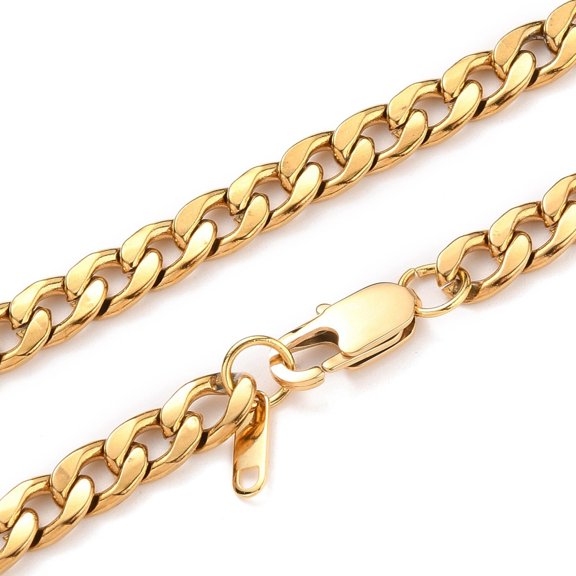 3pc Men's 304 Stainless Steel Cuban Link Chain Necklaces Chunky Chain Necklaces Golden 20.5 inch(52.1cm) 7mm