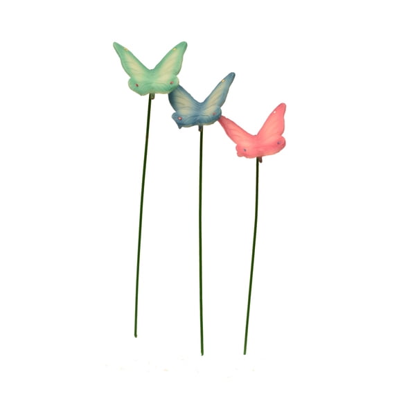 3pc Mini Butterflies Outdoor Fairy Garden Miniature Butterfly Set Dollhouse Landscape Decor