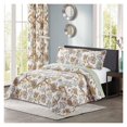 3pc Modern Reversible Floral Home Bedroom Bedspread Coverlet Quilt Set