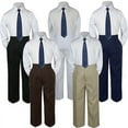 thumbnail image 1 of 3pc Navy Blue Tie  Suit Shirt Pants Set Baby Boy Toddler Kid Uniform S-7, 1 of 1