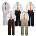 thumbnail image 1 of 3pc Orange Tie  Suit Shirt Pants Set Baby Boy Toddler Kid Uniform S-7, 1 of 2