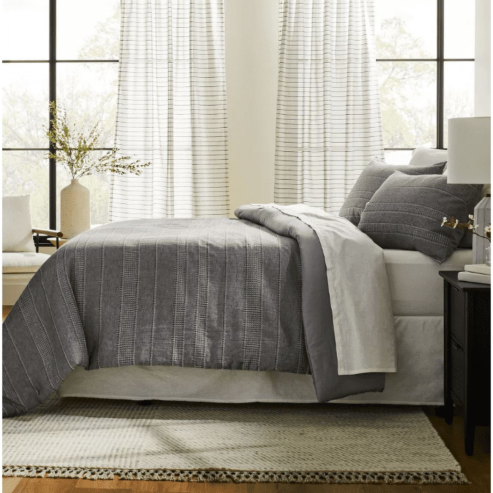 3pc Pickstich Stripe Comforter Bedding Set - Hearth & Hand with Magnolia