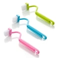 thumbnail image 1 of 3pc Plastic Toilet Under Rim Cleaning Brush S-Type Curved Bent Handle For Home, 1 of 7