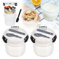 thumbnail image 1 of 3pc Portable Reusable Parfait Cups With Lids Yogurt Cup With Topping Cereal Or Oatmeal Container Leak Proof Breakfast On The Cups 20OZ For Meal Pre Protion,kitchen drinking cups, 1 of 9