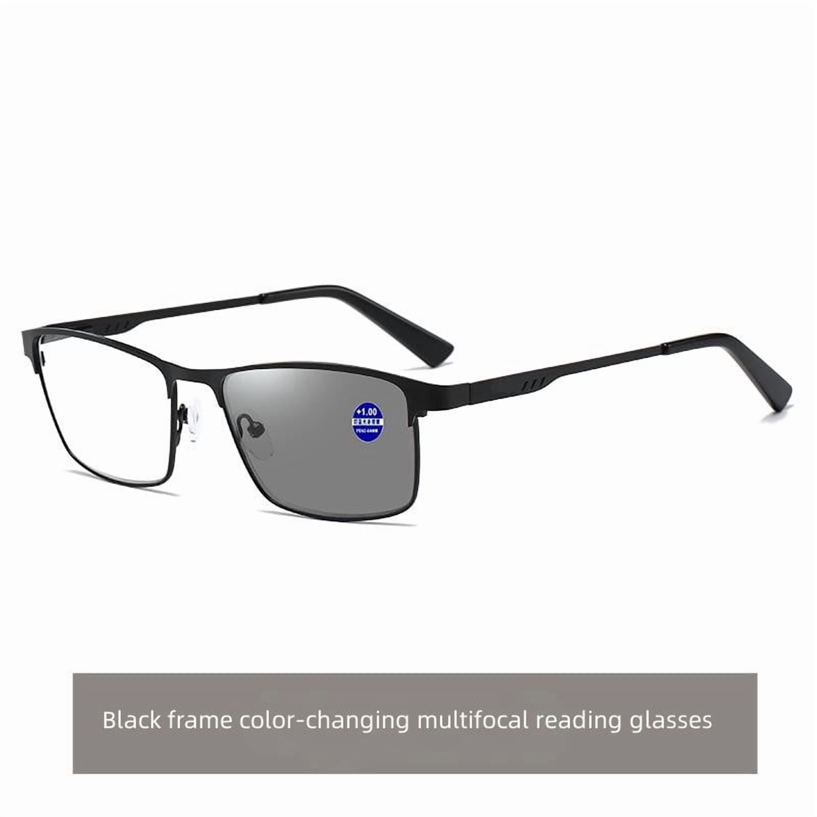 Progressive Lens Reader Machine 3pc Progressive Photochromic Reading Glasses for Men Blue Light ...