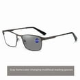 thumbnail image 1 of 3pc Progressive Photochromic Reading Glasses for Men Blue Light Blocking Multifocal Lens Computer Readers Near Far Vision Magnification 2.5x,Grey(Color changing & multifocal), 1 of 9