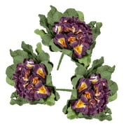 3pc Purple Silk African Violet Bushes Set - for Spring/Summer Decor - Factory Direct Craft