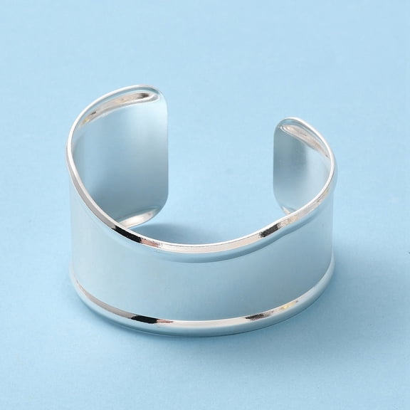 3pc Rack Plating Brass Cuff Bangles Open Bangles for Women Cadmium Free & Lead Free Silver 1~1-5/8- inch(2.55~4.1cm) Inner Diameter: 1-7/8 x2-3/8 inch(4.8x6cm)