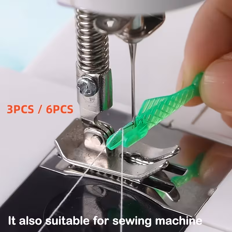 3pc Random Color Mini Portable Threader, Easy Threading Tool for Sewing Machines, Durable & Portable Needle Threader for Hand & Machine Sewing