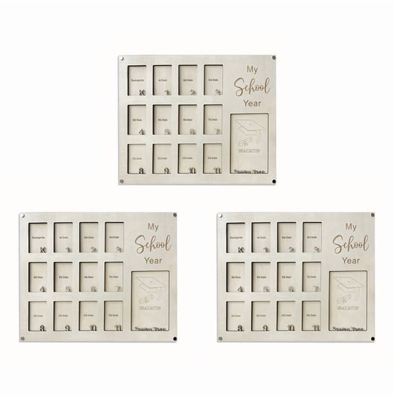 3pc School Years Photo Frame, Graduation School Picture Frame, Back to School Gift, Kindergarten to Senior 12 Grade