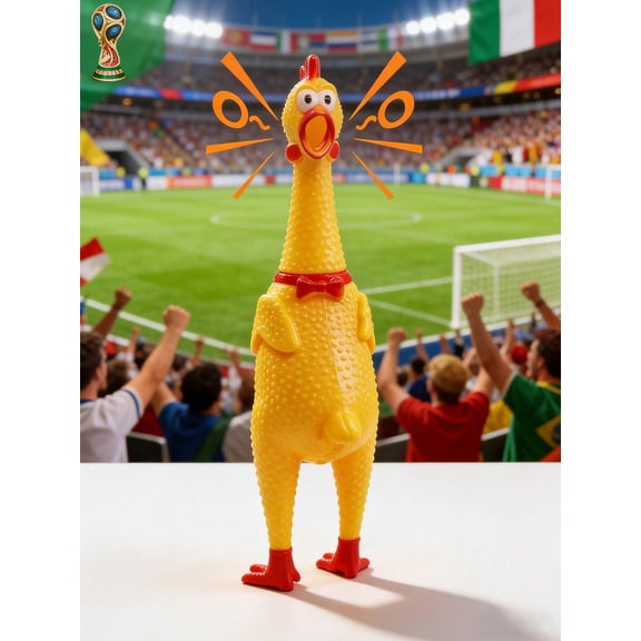 3pc Screaming Chicken, Yellow Rubber Squeaky Chicken, World Cup Party Gift, Novel Durable Rubber Chicken, Prank Noise Maker (Small,Medium,Large)