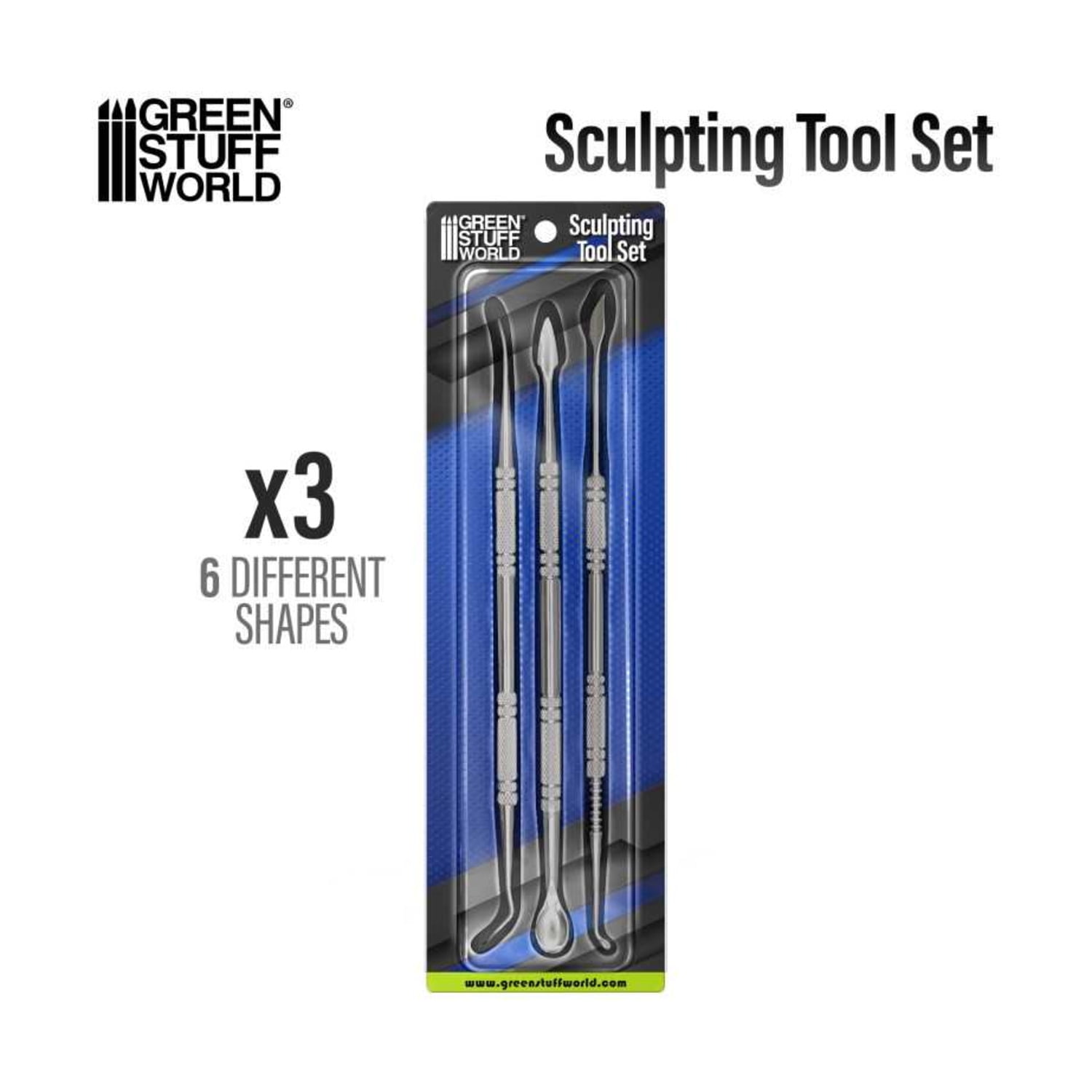 Green Stuff World 3pc Sculpting Tools Set - Carvers New