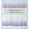 thumbnail image 1 of 3pc Semi Sheer with Embroidery Kitchen/Cafe Curtain Tier and Valance Set, Purple, 1 of 1