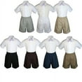 thumbnail image 1 of 3pc Set Boy Toddler Formal Party Lilac Bow Tie White Navy Khaki Shorts S-4T, 1 of 2