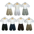 thumbnail image 1 of 3pc Set Boy Toddler Formal Party Yellow BowTie White Black Khaki Shorts S-4T, 1 of 2