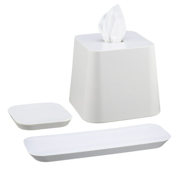3pc Set: Madison Bathroom Set (Soap Dish, Amenity Tray & Boutique Tissue Box)